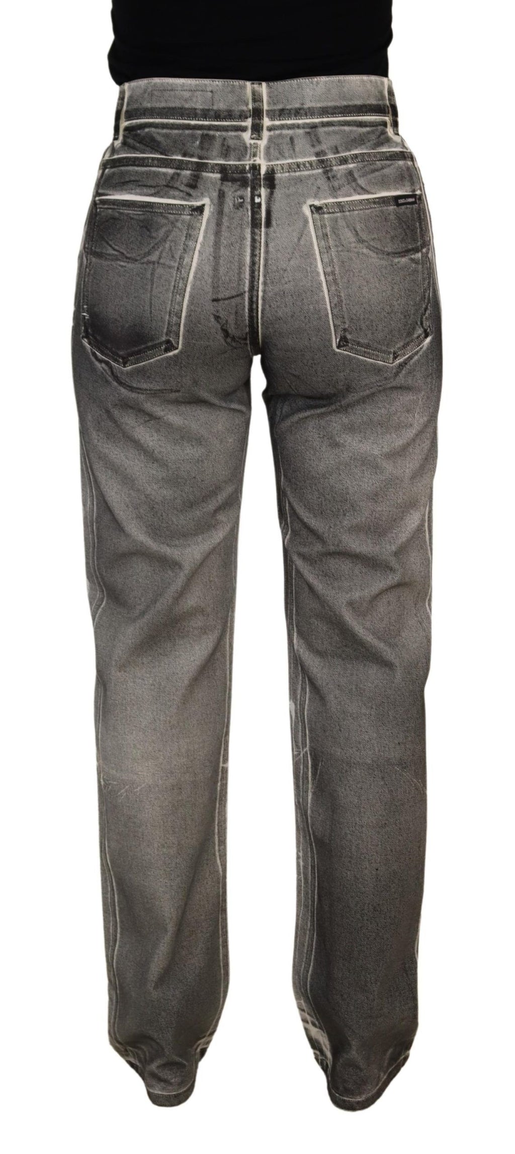 Dolce & Gabbana Grey Washed High-Waisted Denim Cotton Jeans