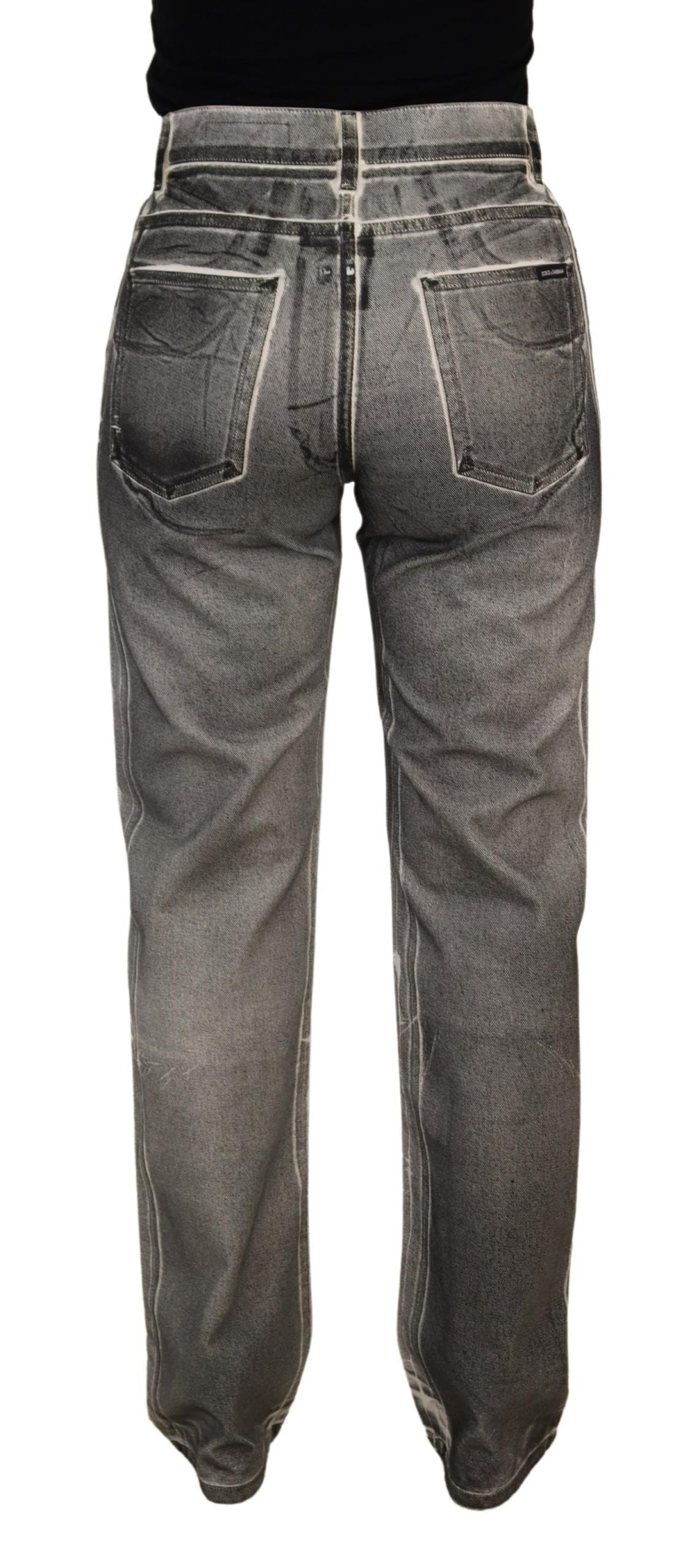 Dolce & Gabbana Grey Washed High-Waisted Denim Cotton Jeans