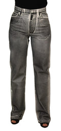 Dolce & Gabbana Grey Washed High-Waisted Denim Cotton Jeans