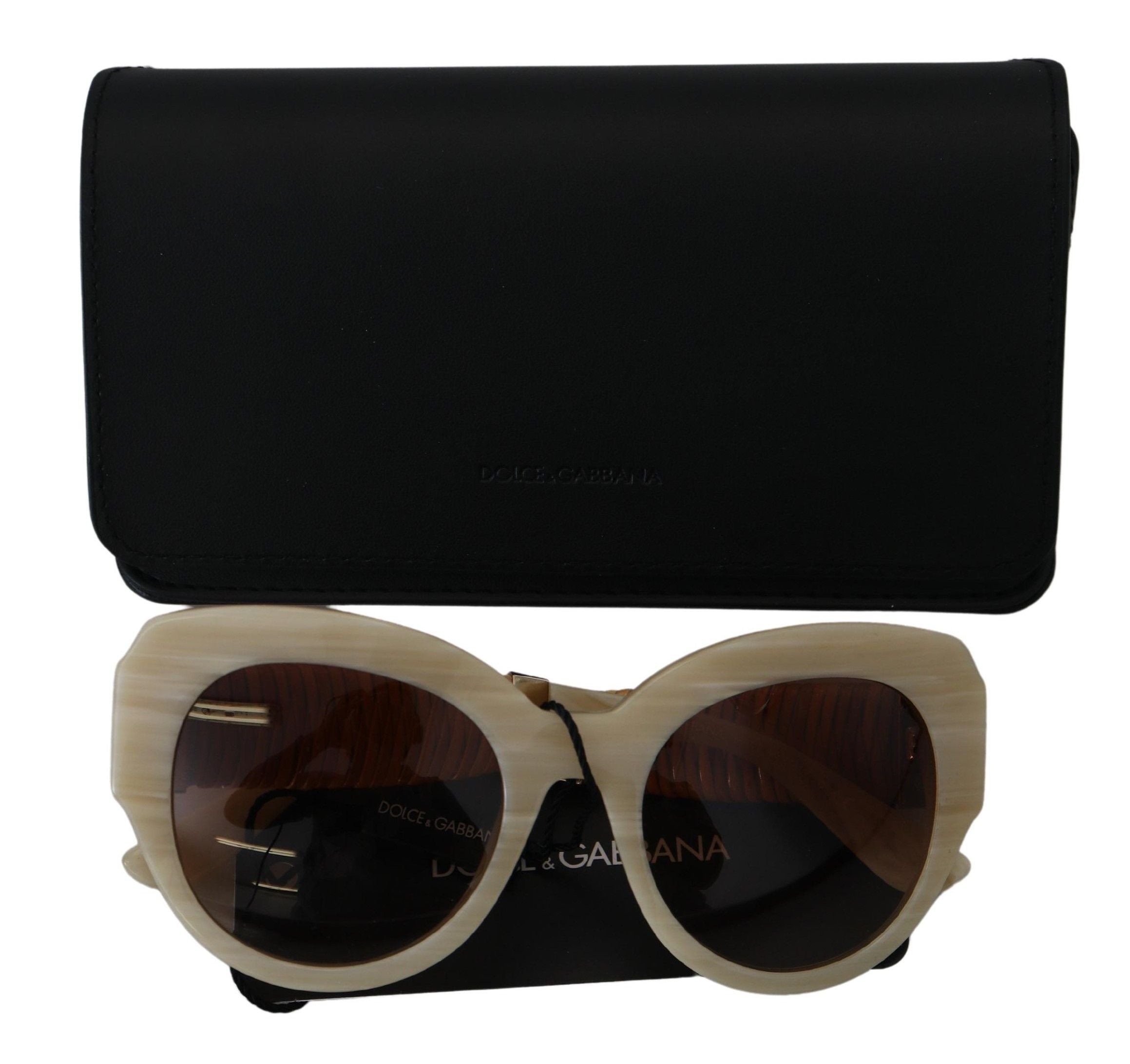Dolce & Gabbana Beige Acetat Vollrand braune Gläser DG4294 Sonnenbrille