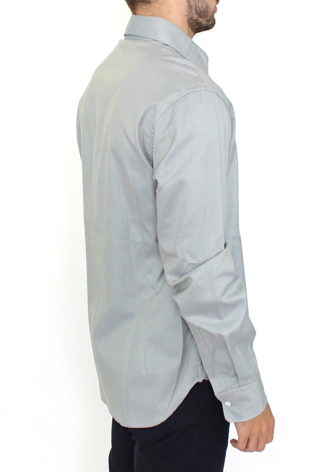 Ermanno Scervino Grey Long-Sleeved Cotton Casual Top