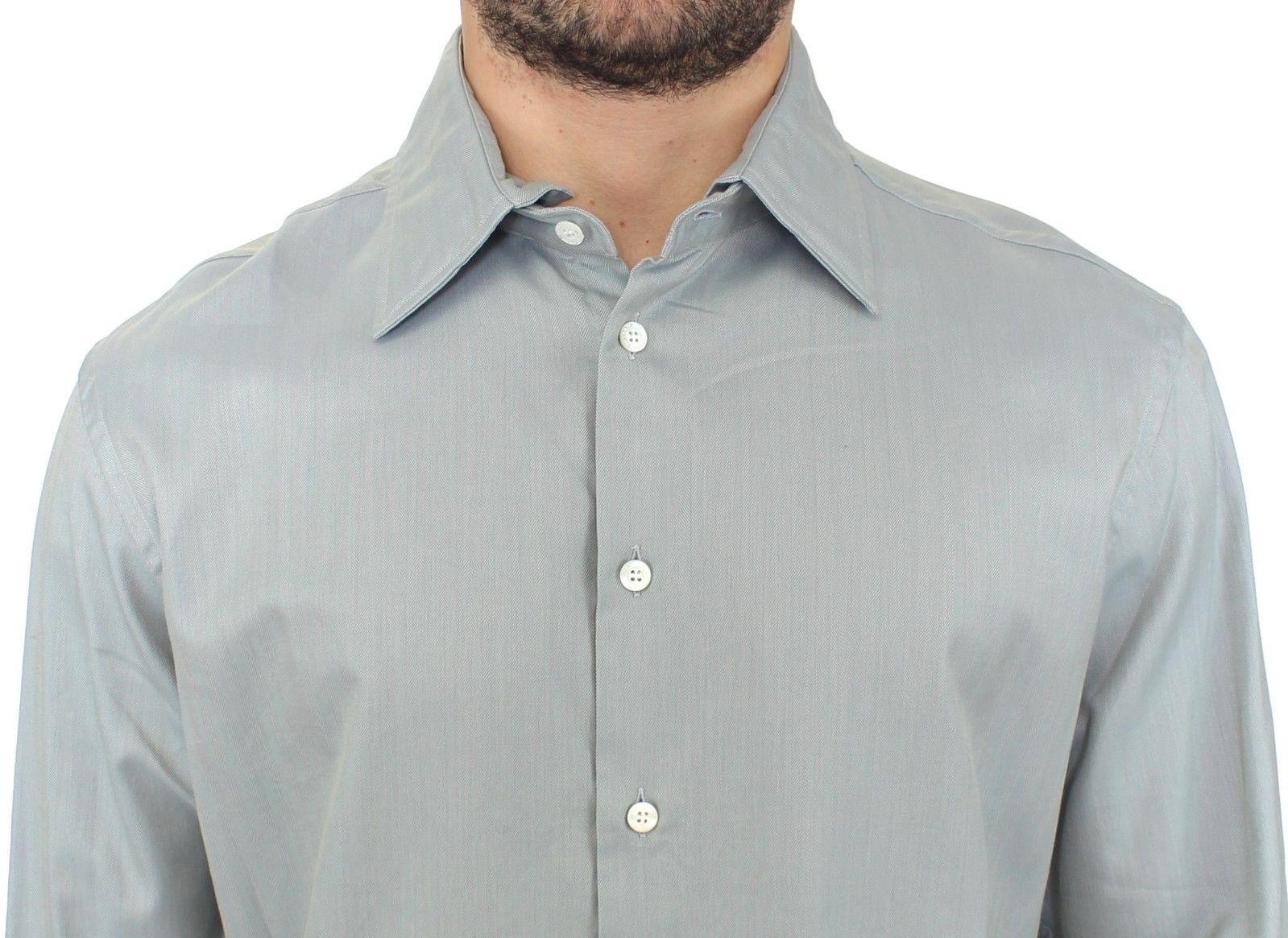 Ermanno Scervino Grey Long-Sleeved Cotton Casual Top