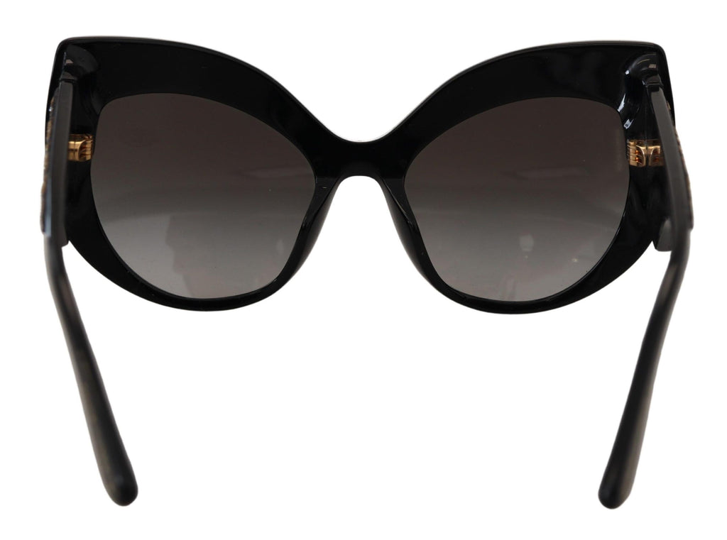 Dolce & Gabbana Black Gold Sequin Butterfly Polarized Sunglasses DG4326