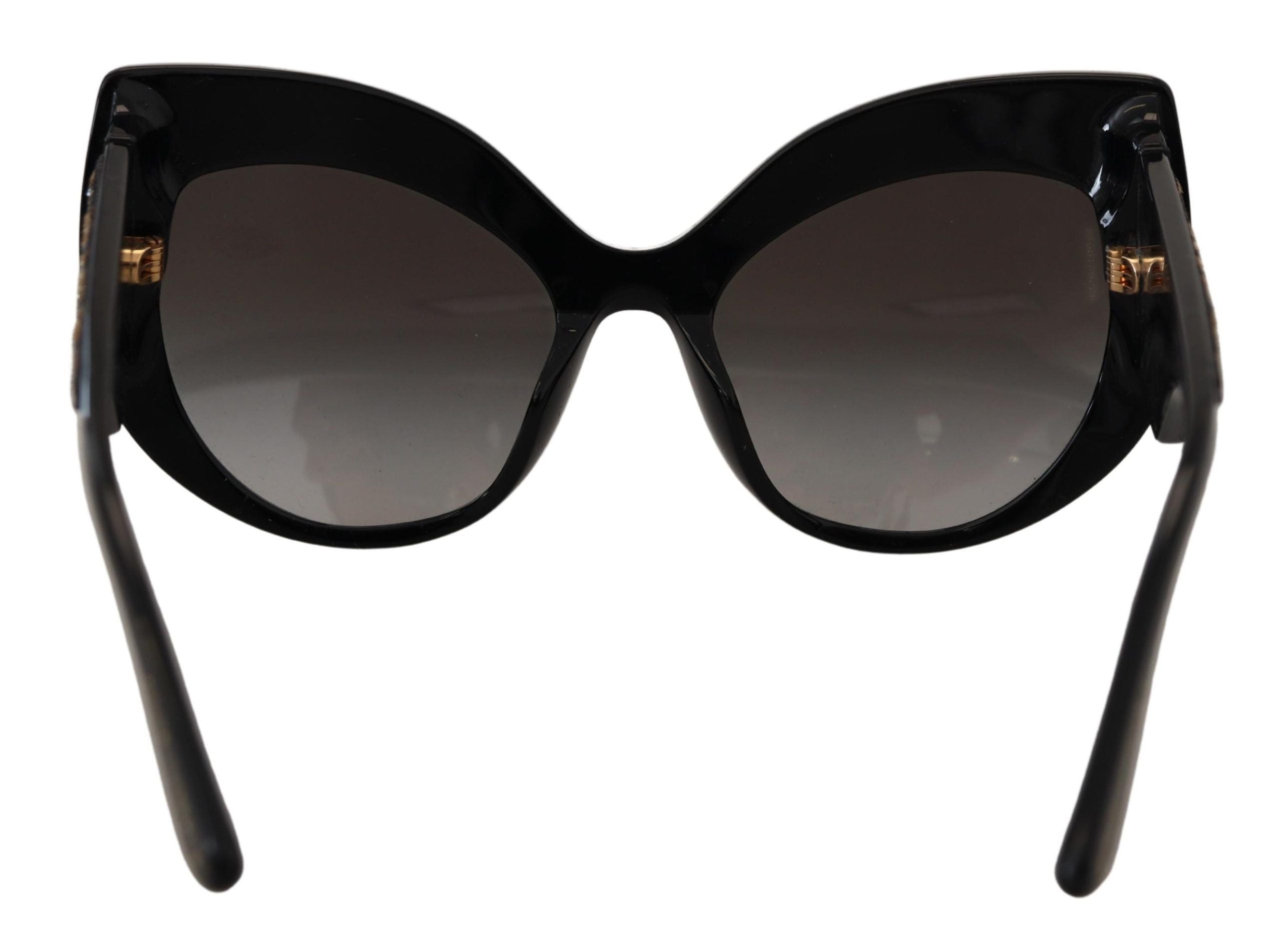 Dolce & Gabbana Black Gold Sequin Butterfly Polarized Sunglasses DG4326