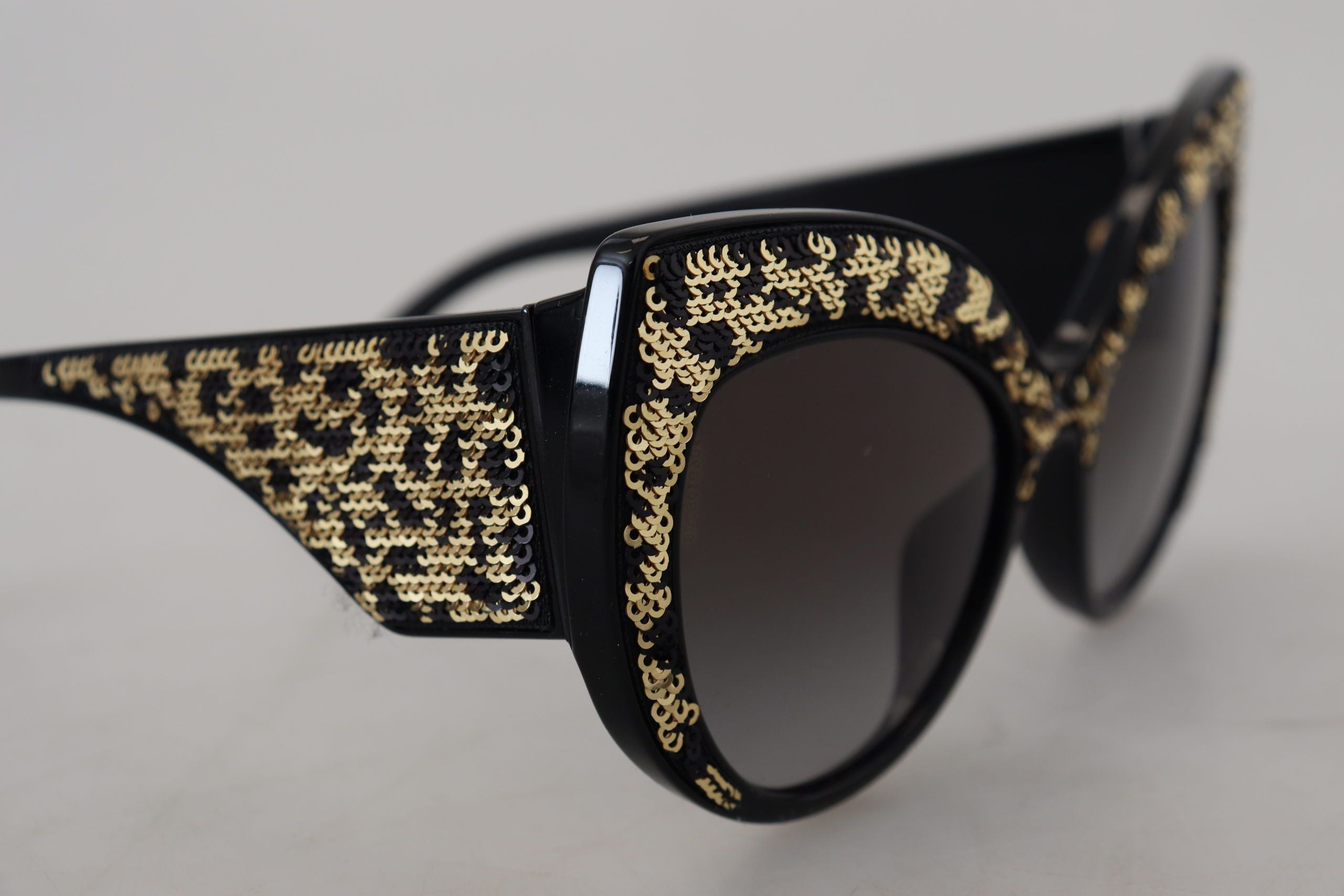 Dolce & Gabbana Black Gold Sequin Butterfly Polarized Sunglasses DG4326