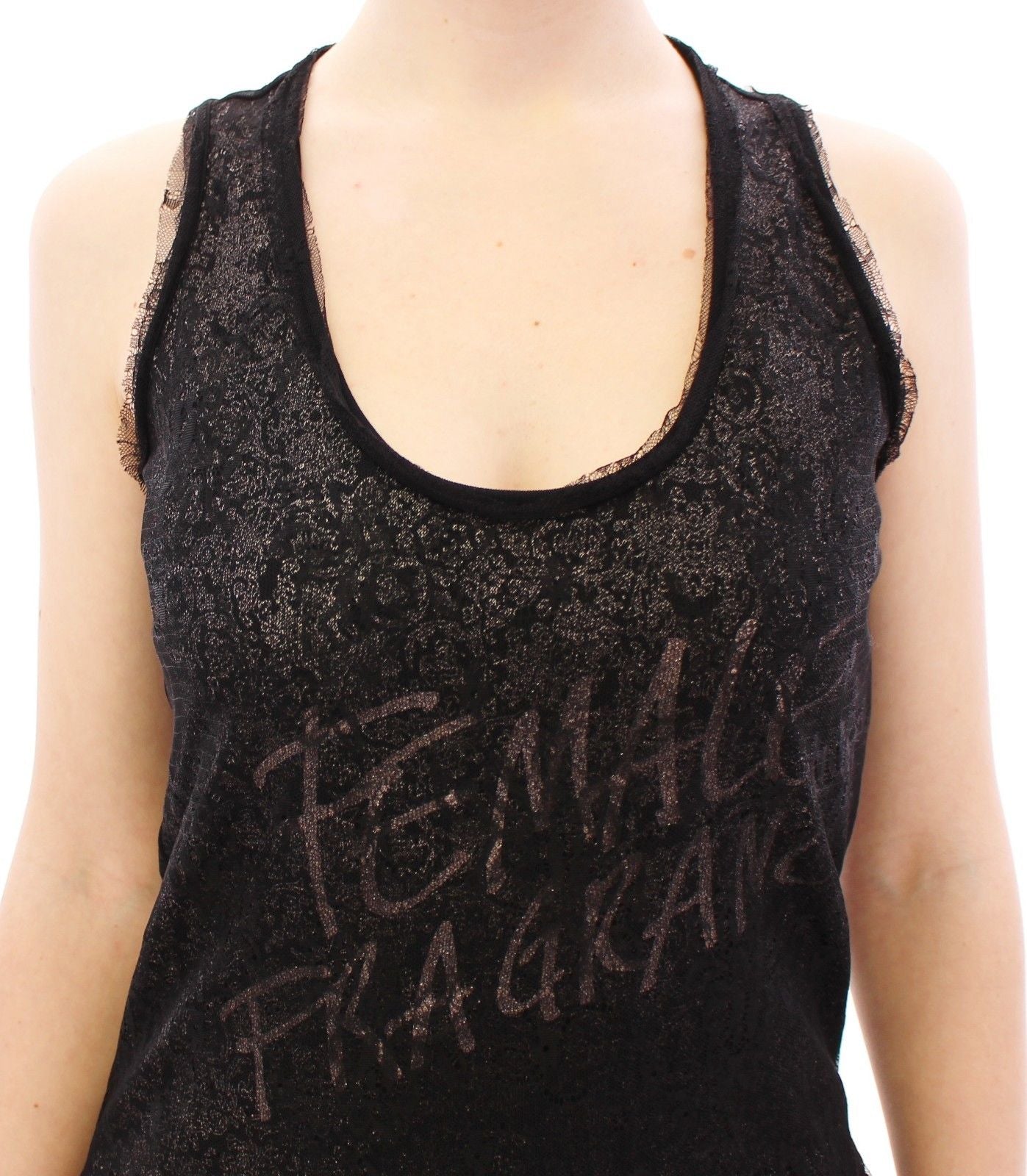 Ermanno Scervino Black Lace-Lined Stretch Mini Dress