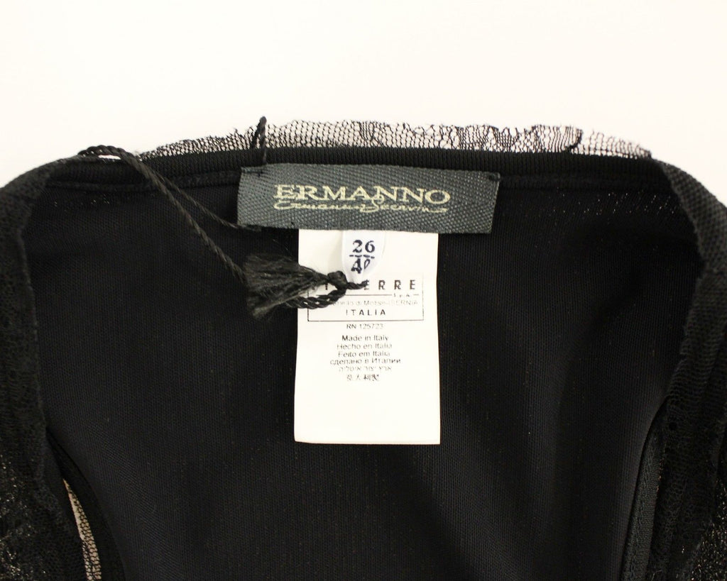 Ermanno Scervino Black Lace-Lined Stretch Mini Dress