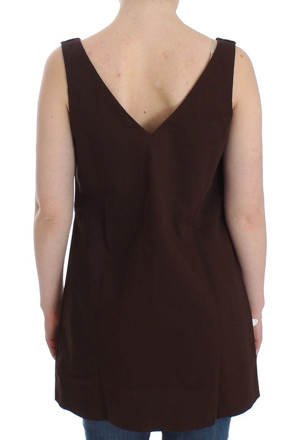 Ermanno Scervino Beachwear Braunes Stretch-Tunikakleid aus Baumwolle