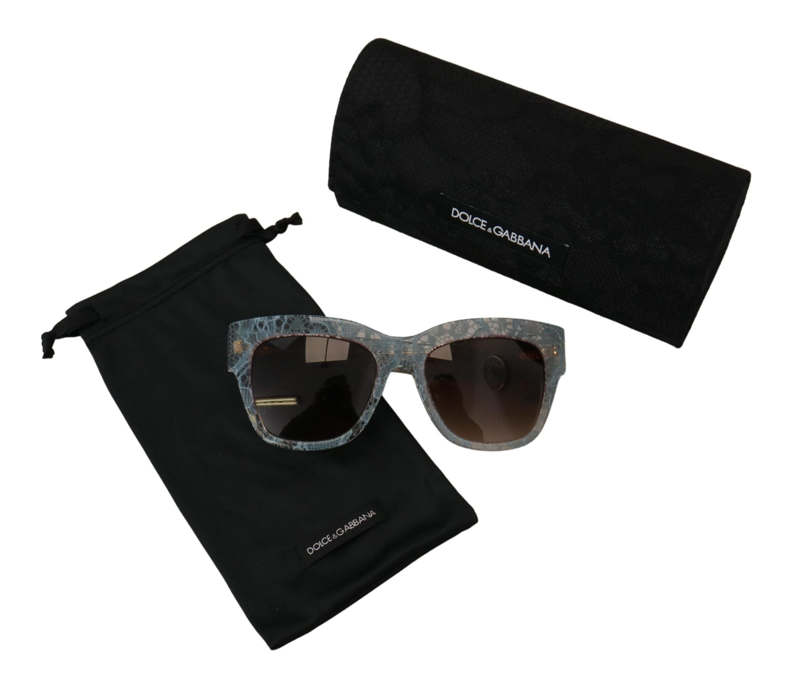 Dolce & Gabbana Blaue Spitze Acetat Kristall Schmetterling DG4231 Sonnenbrille