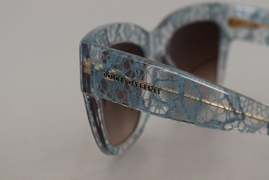 Dolce & Gabbana Blaue Spitze Acetat Kristall Schmetterling DG4231 Sonnenbrille