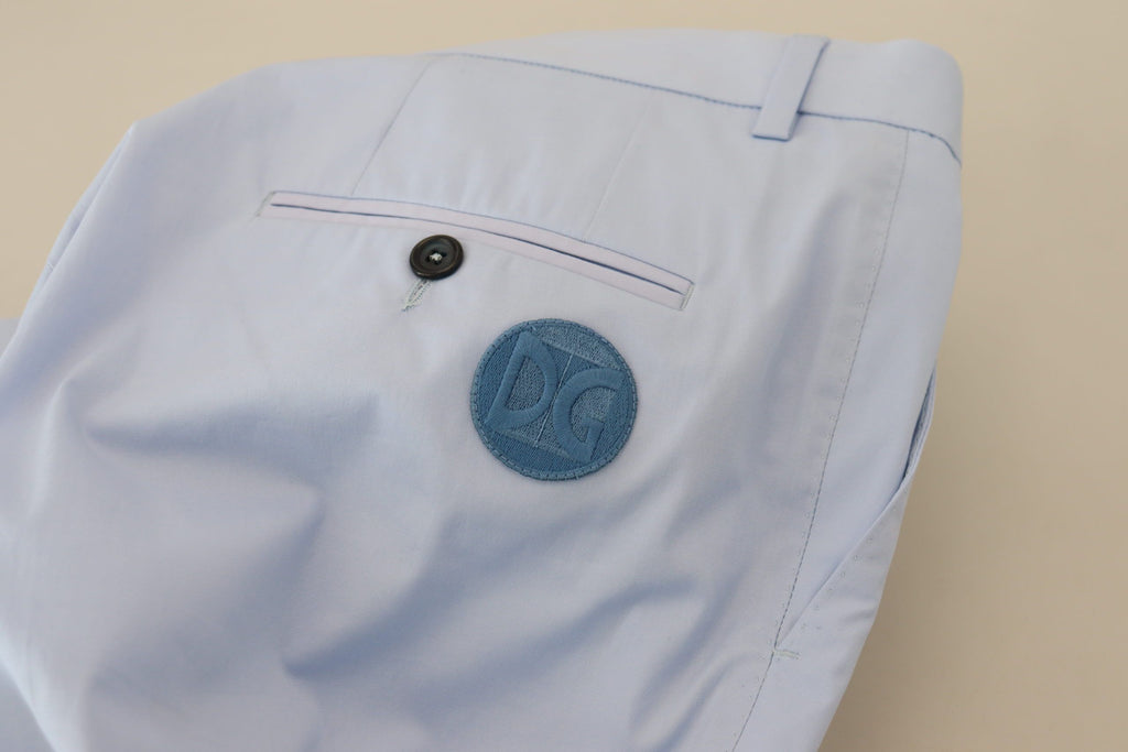 Dolce & Gabbana Blaue Baumwoll-Stretch-Hose Chinos Hosen