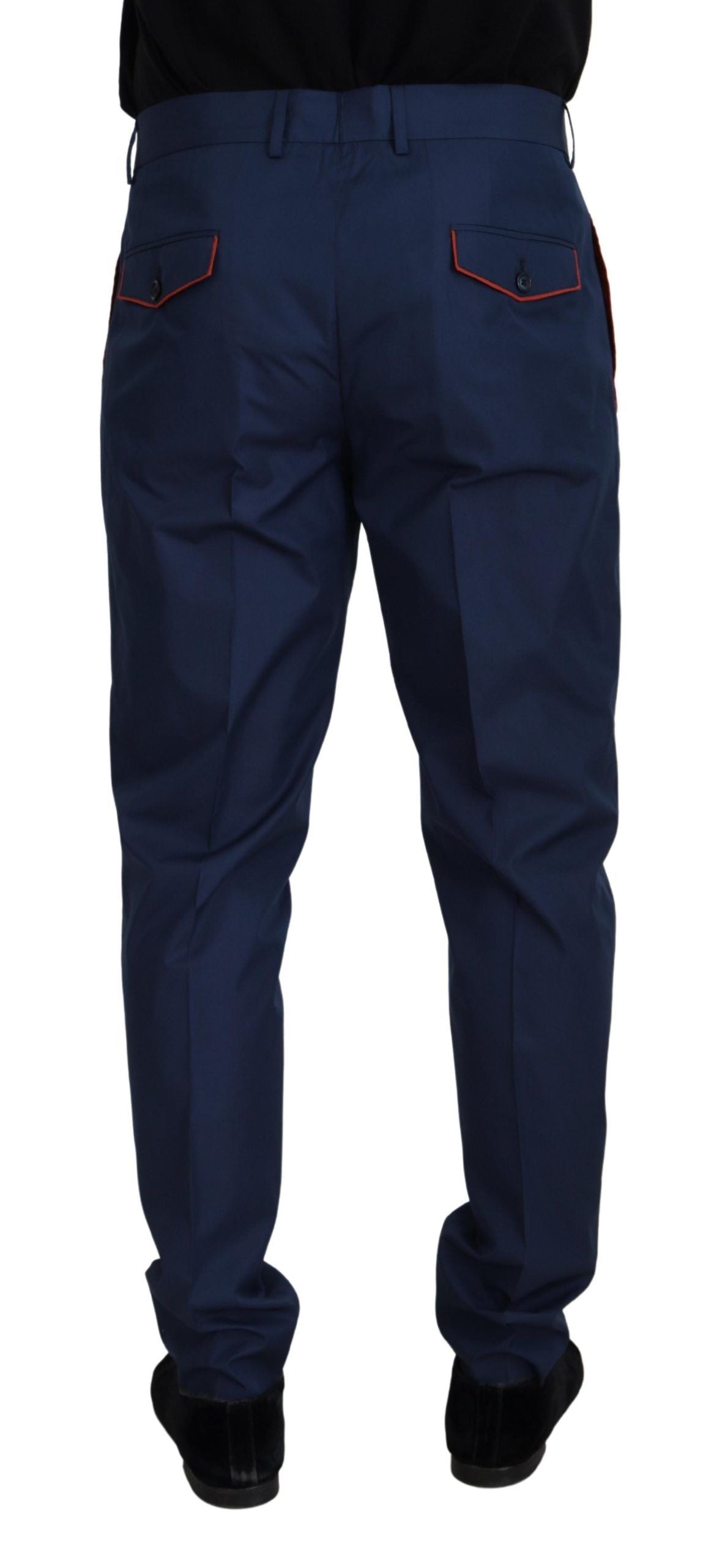 Dolce & Gabbana Blue Cotton Silk Chino Pants Trousers