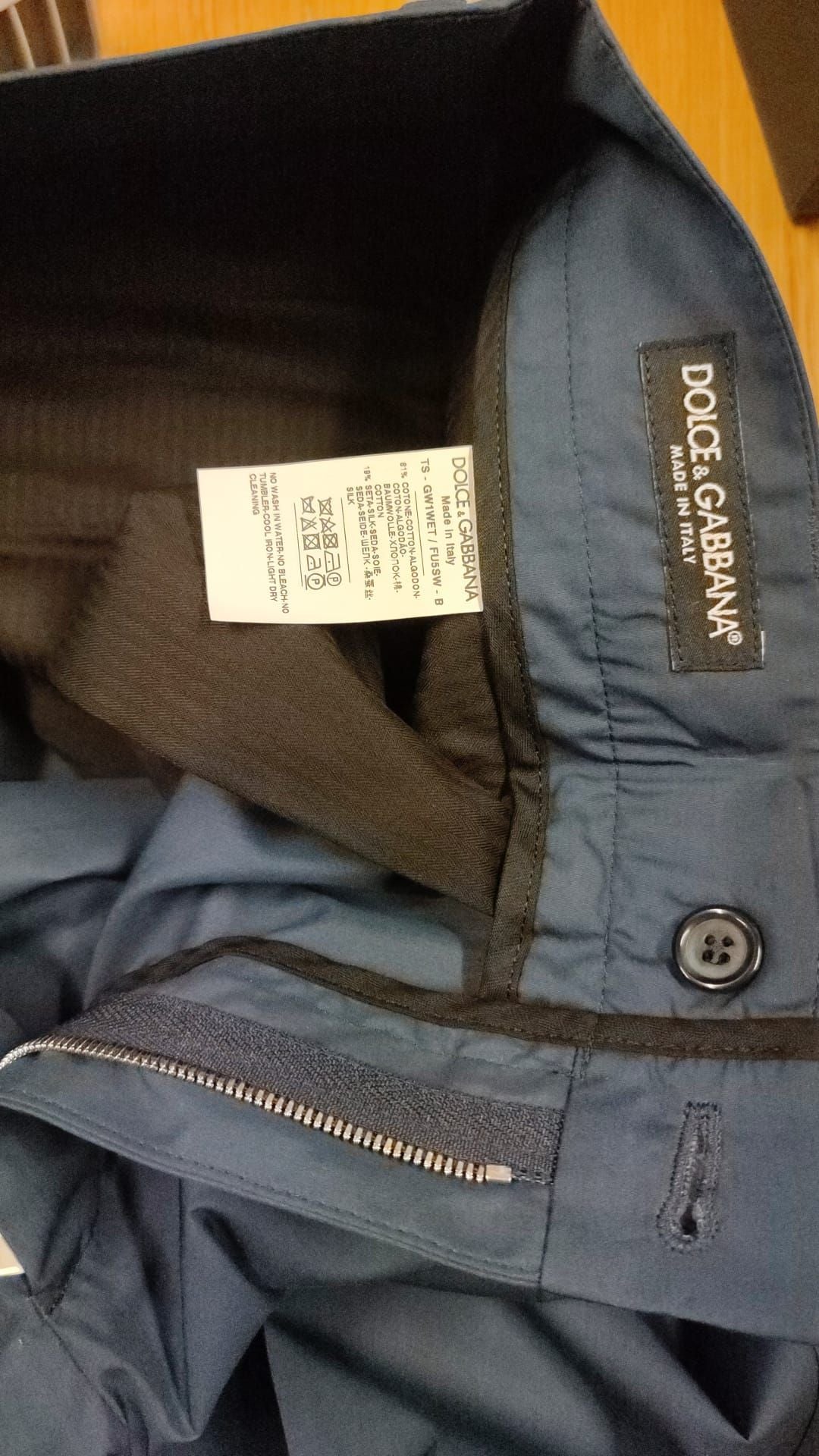 Dolce & Gabbana Blue Cotton Silk Chino Pants Trousers