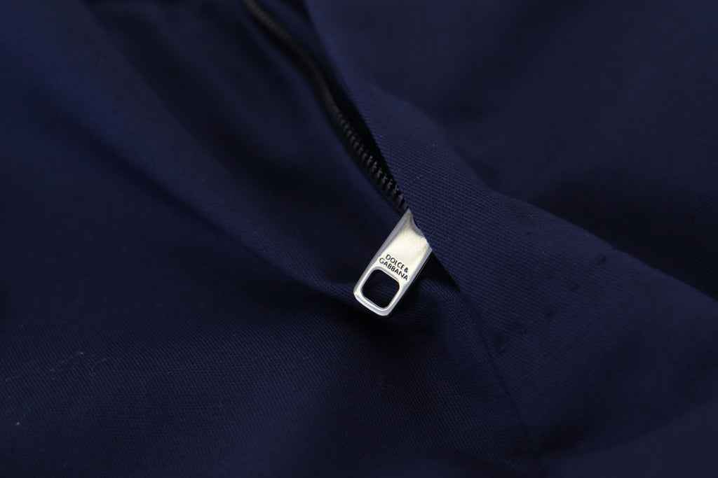 Dolce & Gabbana Blue Linen Cotton Slim Chinos Pants