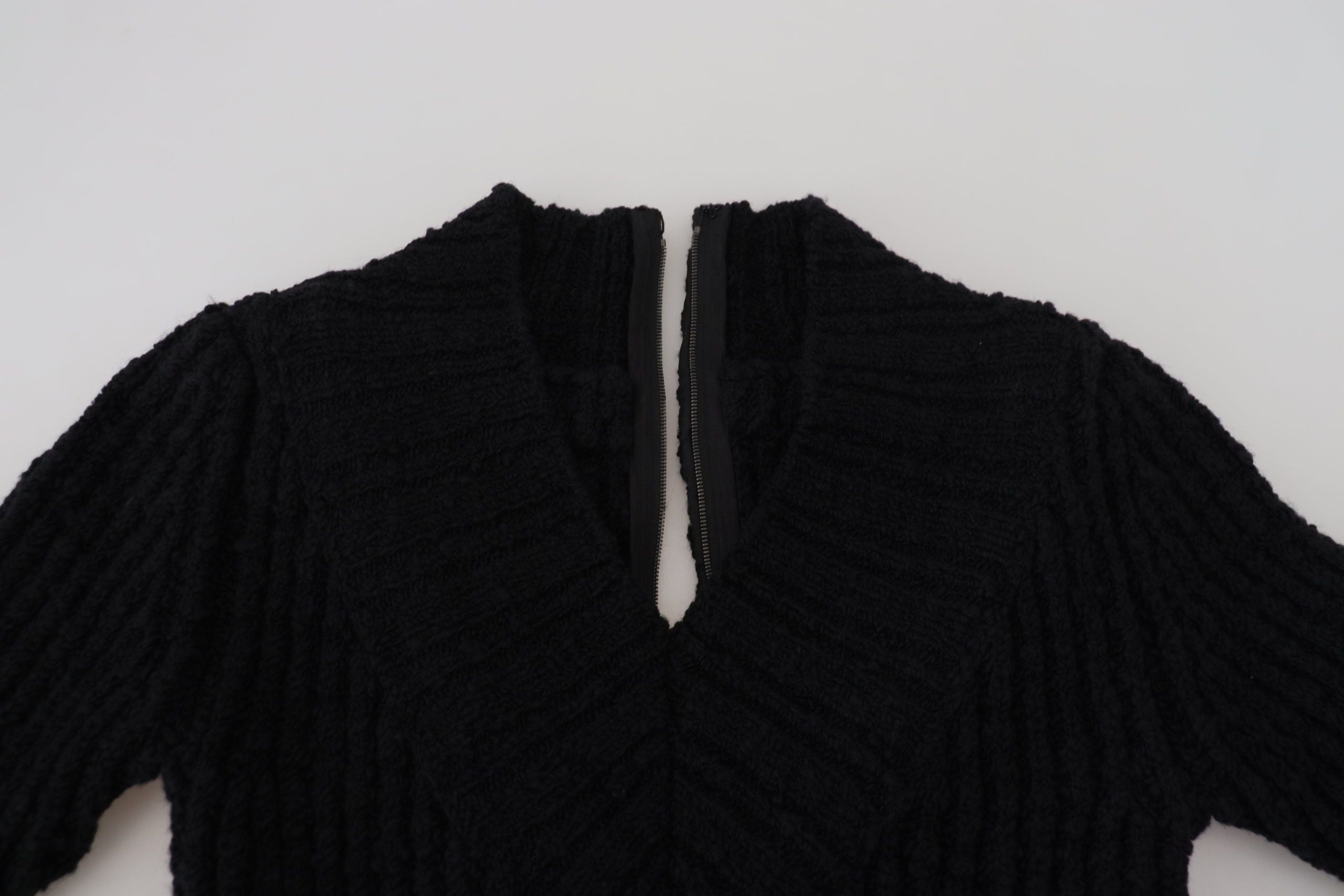 Dolce & Gabbana Black Wool Knitted Sweater Dress