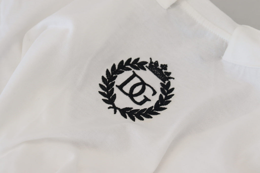 Dolce & Gabbana White V-Neck Short Sleeve Cotton Top Blouse T-Shirt