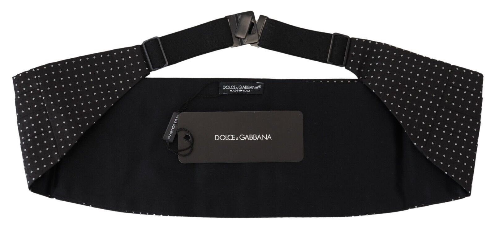 Dolce & Gabbana Men's Black Polka Dot Wide Waistband Cummerbund