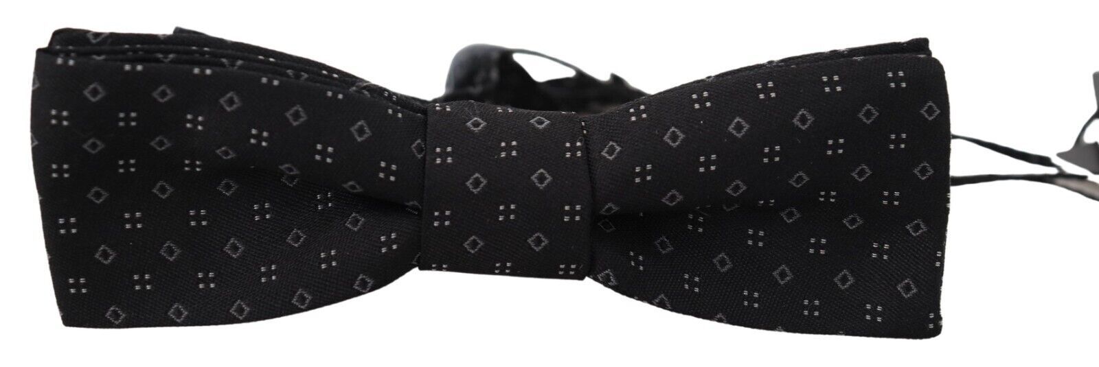 Dolce & Gabbana Black Patterned Silk Papillon Bow Tie with Adjustable Neck