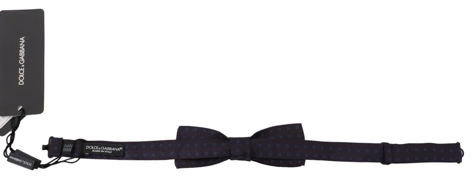 Dolce & Gabbana Blau gemusterte Seiden-Papillon-Fliege mit verstellbarem Hals