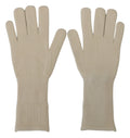 Dolce & Gabbana White Cashmere Knitted Gloves Mittens Men's Gloves