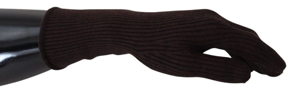 Dolce & Gabbana Braun Kaschmir Seide Hände Mitten Herrenhandschuhe