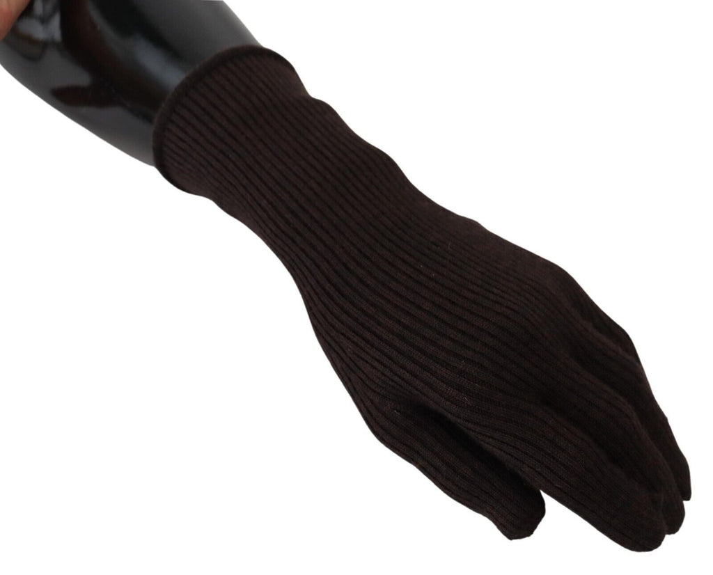 Dolce & Gabbana Braun Kaschmir Seide Hände Mitten Herrenhandschuhe
