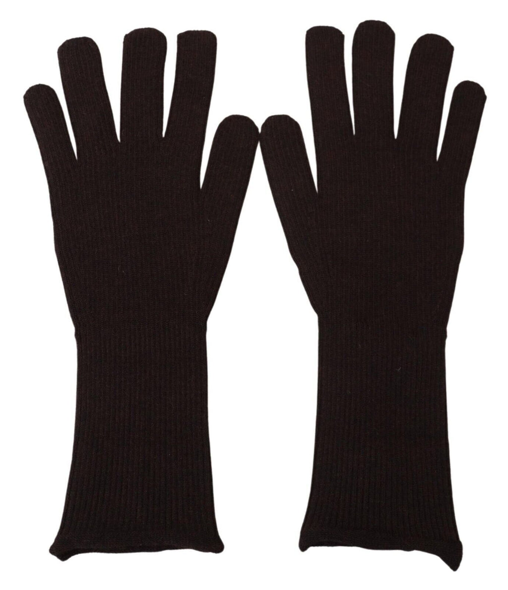 Dolce & Gabbana Braun Kaschmir Seide Hände Mitten Herrenhandschuhe