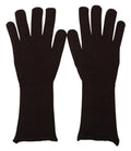 Dolce & Gabbana Braun Kaschmir Seide Hände Mitten Herrenhandschuhe