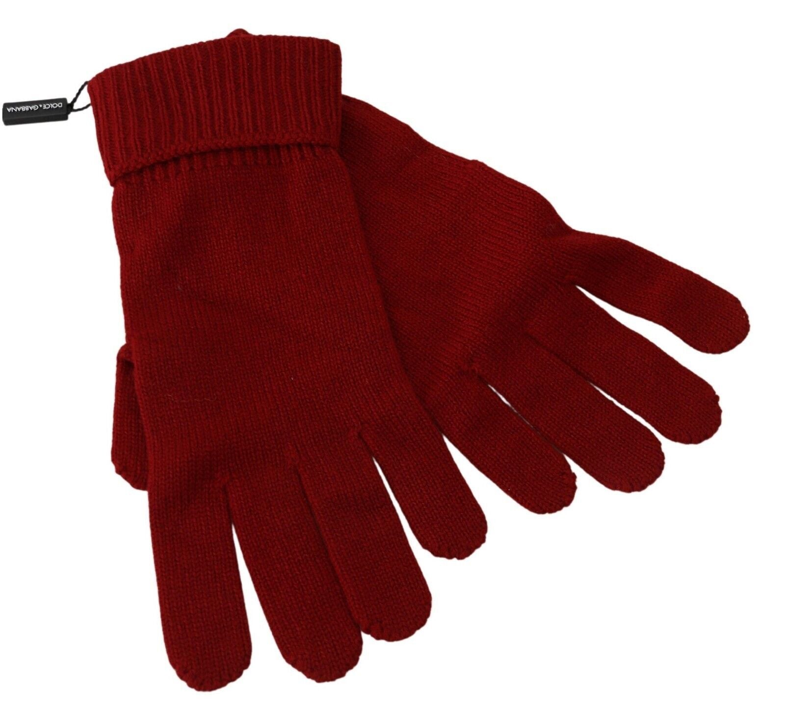 Dolce & Gabbana Red 100% Cashmere Knit Mittens Men's Gloves
