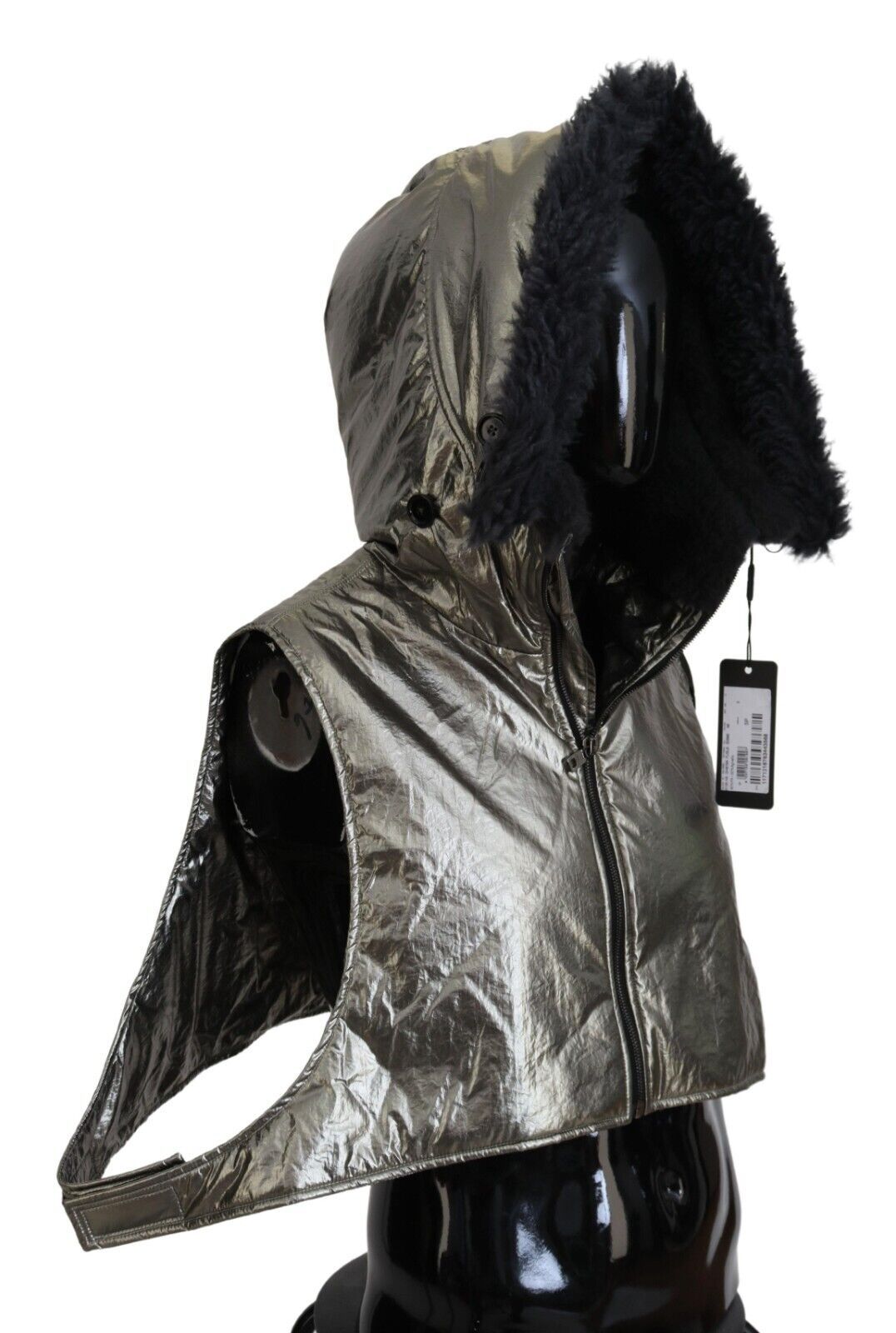 Dolce & Gabbana Silver Fur Full Head Wrap Men's Nylon Hat