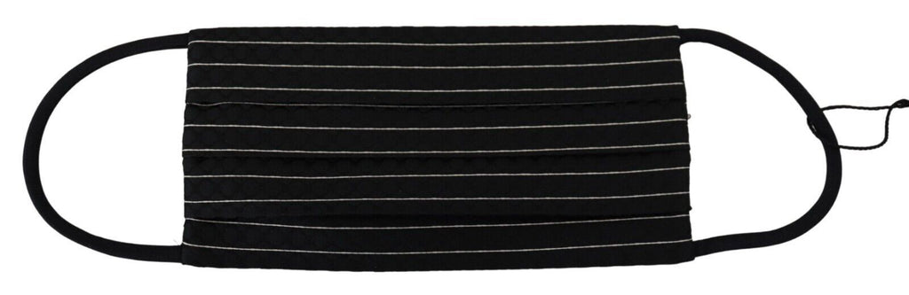 Dolce & Gabbana Black and White Striped Elastic Headband One Size Face Mask