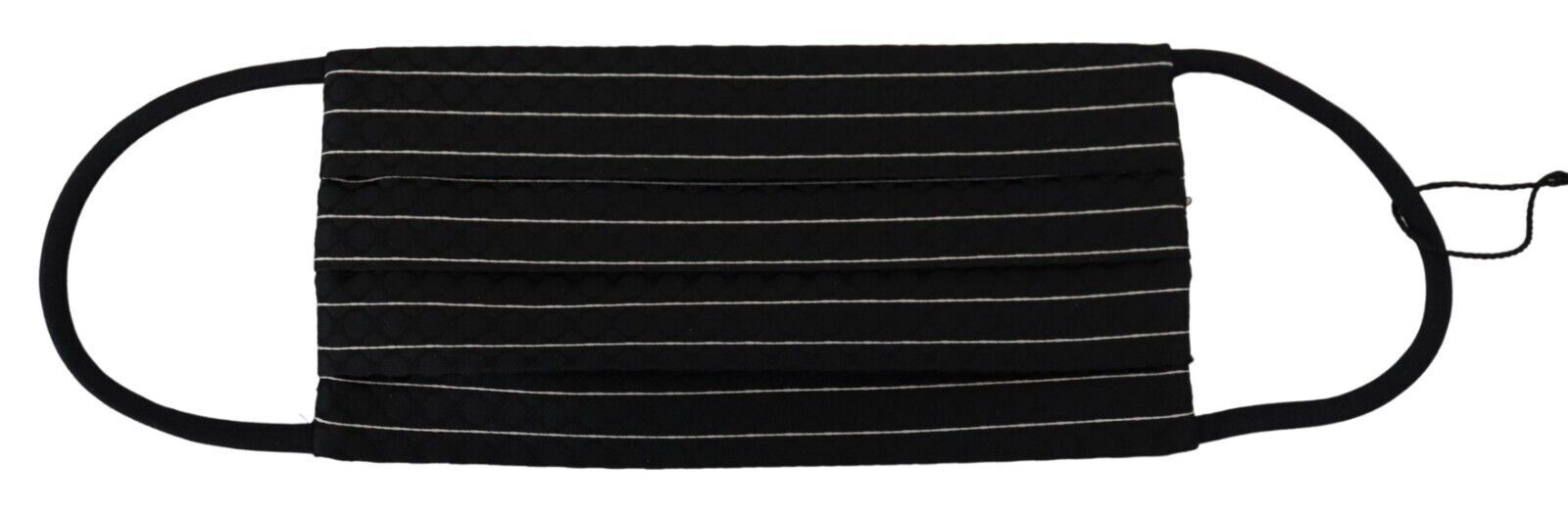 Dolce & Gabbana Black and White Striped Elastic Headband One Size Face Mask