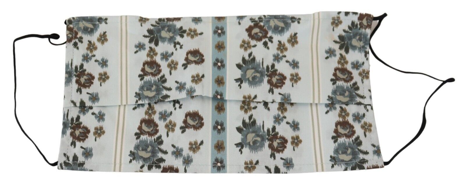 Dolce & Gabbana White Floral Cotton Pleated Elastic Earloop Face Mask
