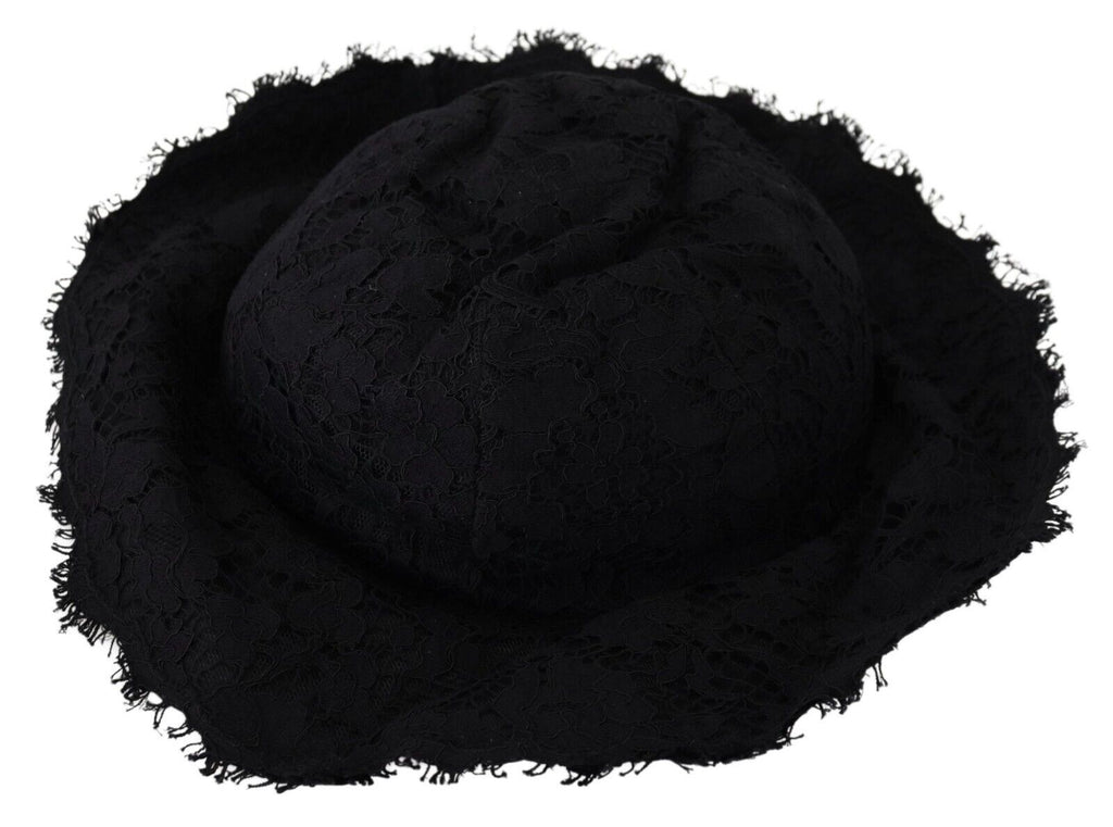 Dolce & Gabbana Black Cotton Wide-Brim Hat