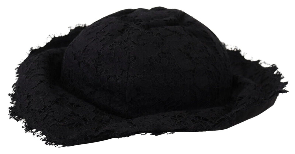 Dolce & Gabbana Black Cotton Wide-Brim Hat