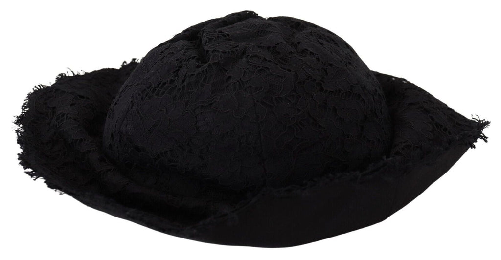 Dolce & Gabbana Black Cotton Wide-Brim Hat
