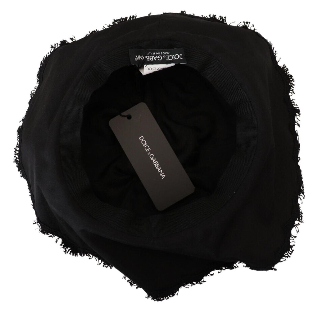 Dolce & Gabbana Black Cotton Wide-Brim Hat