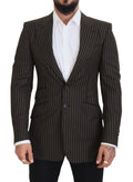 Dolce & Gabbana Schwarzbraun gestreifter einreihiger Blazer