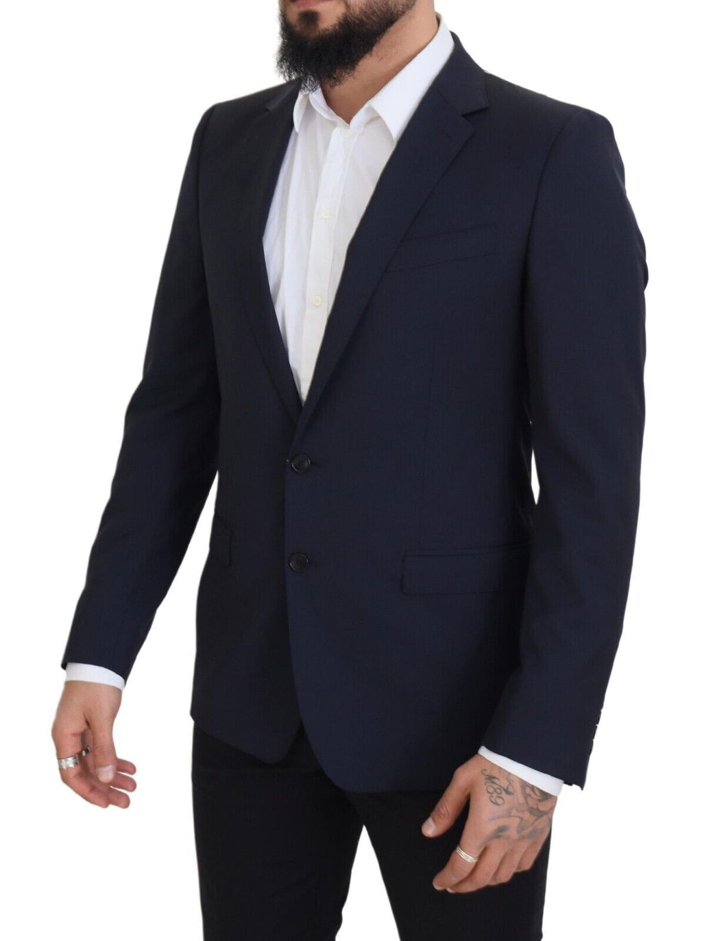 Dolce & Gabbana Dunkelblauer einreihiger MARTINI Blazer aus Wolle
