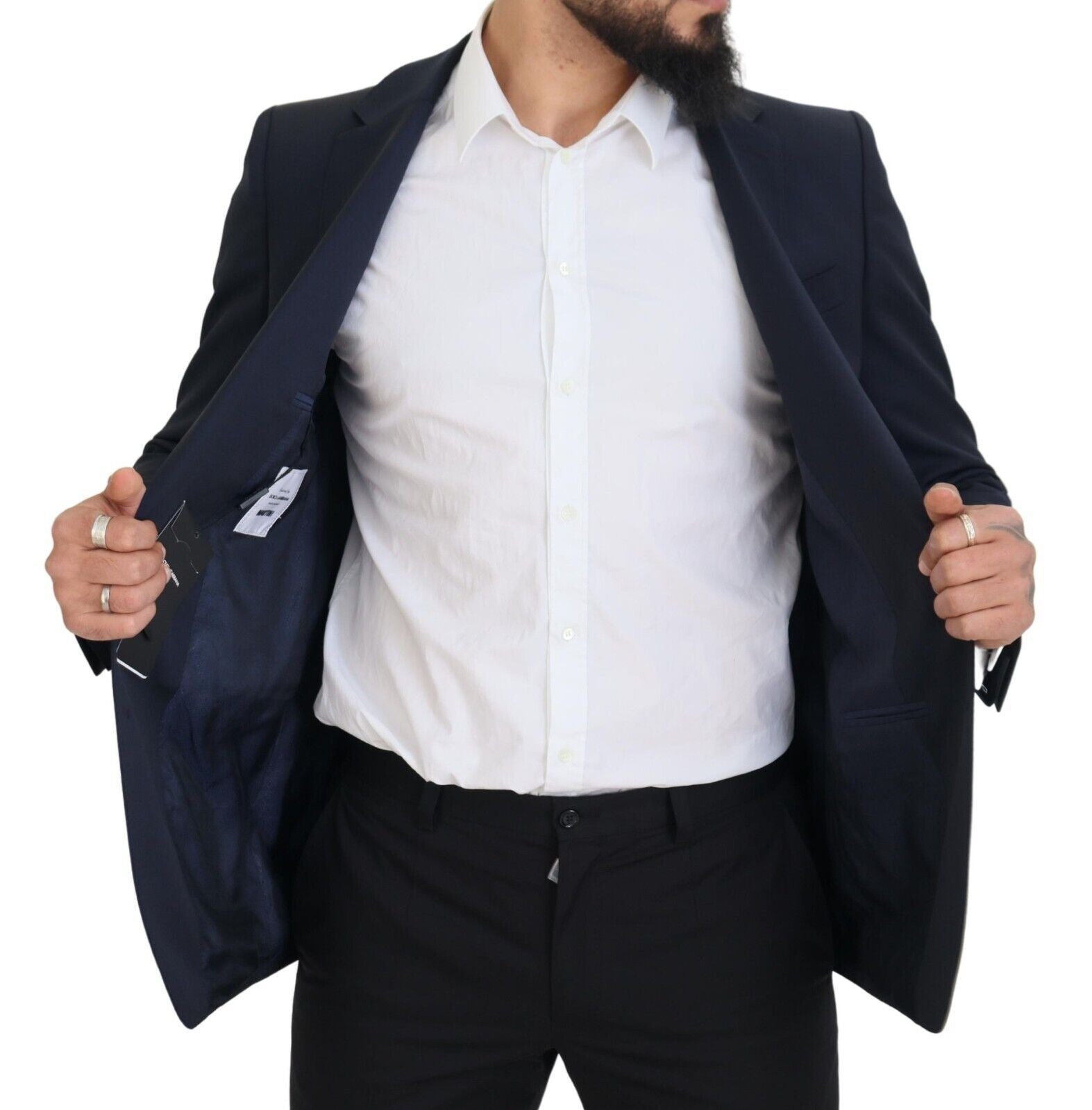 Dolce & Gabbana Dunkelblauer einreihiger MARTINI Blazer aus Wolle