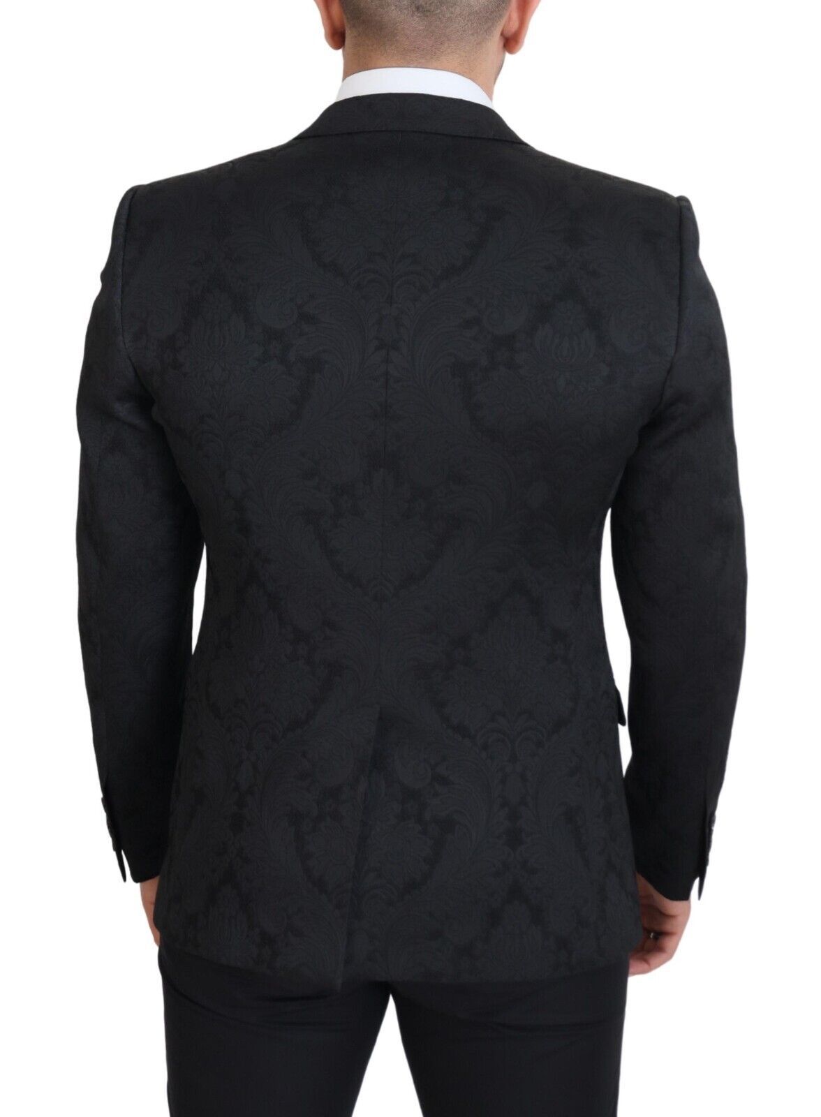 Dolce & Gabbana Schwarzer geblümter Brokat 2 Stück MARTINI Anzug