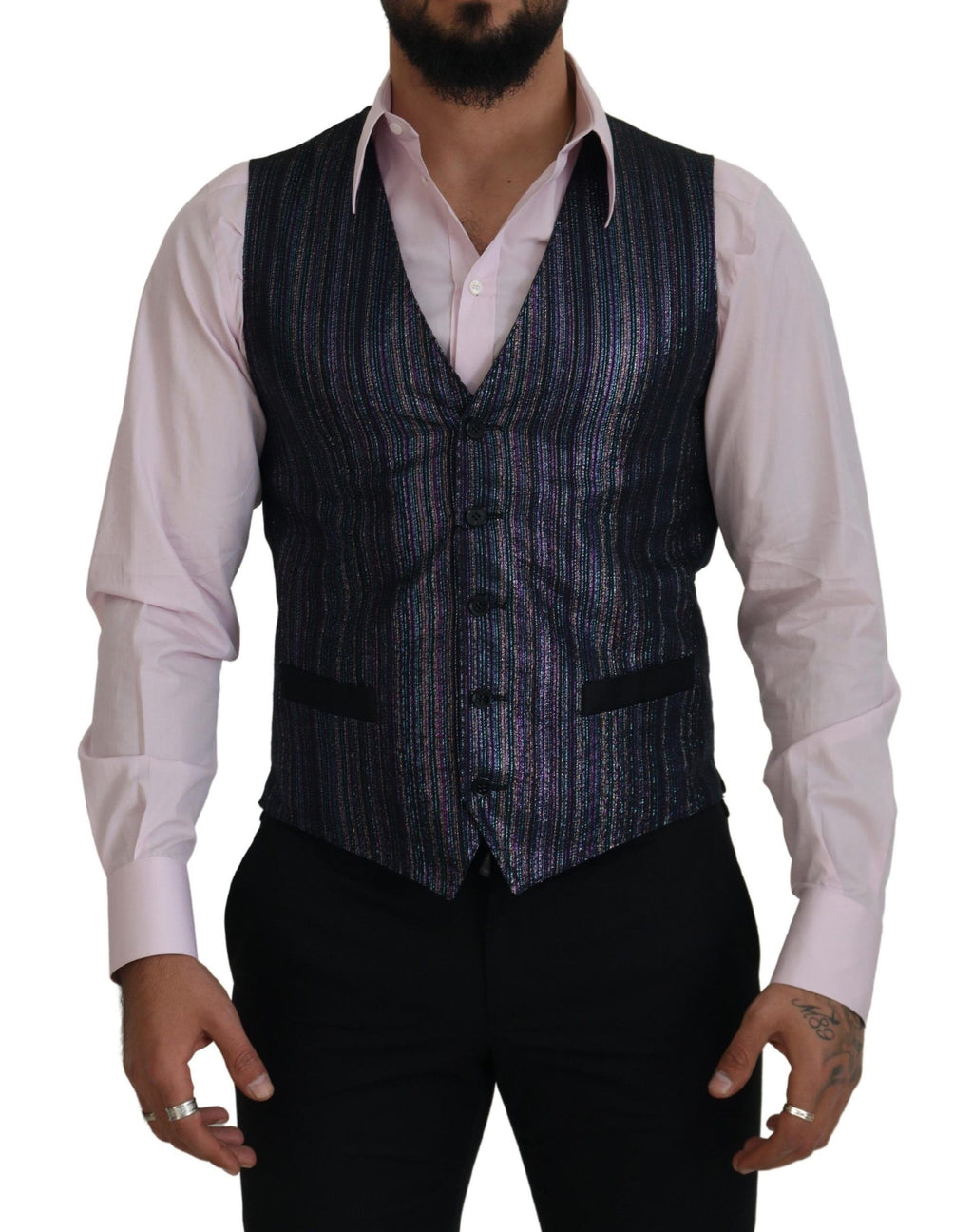 Dolce & Gabbana Multicolor Polyester Vest Dress Formal Vest