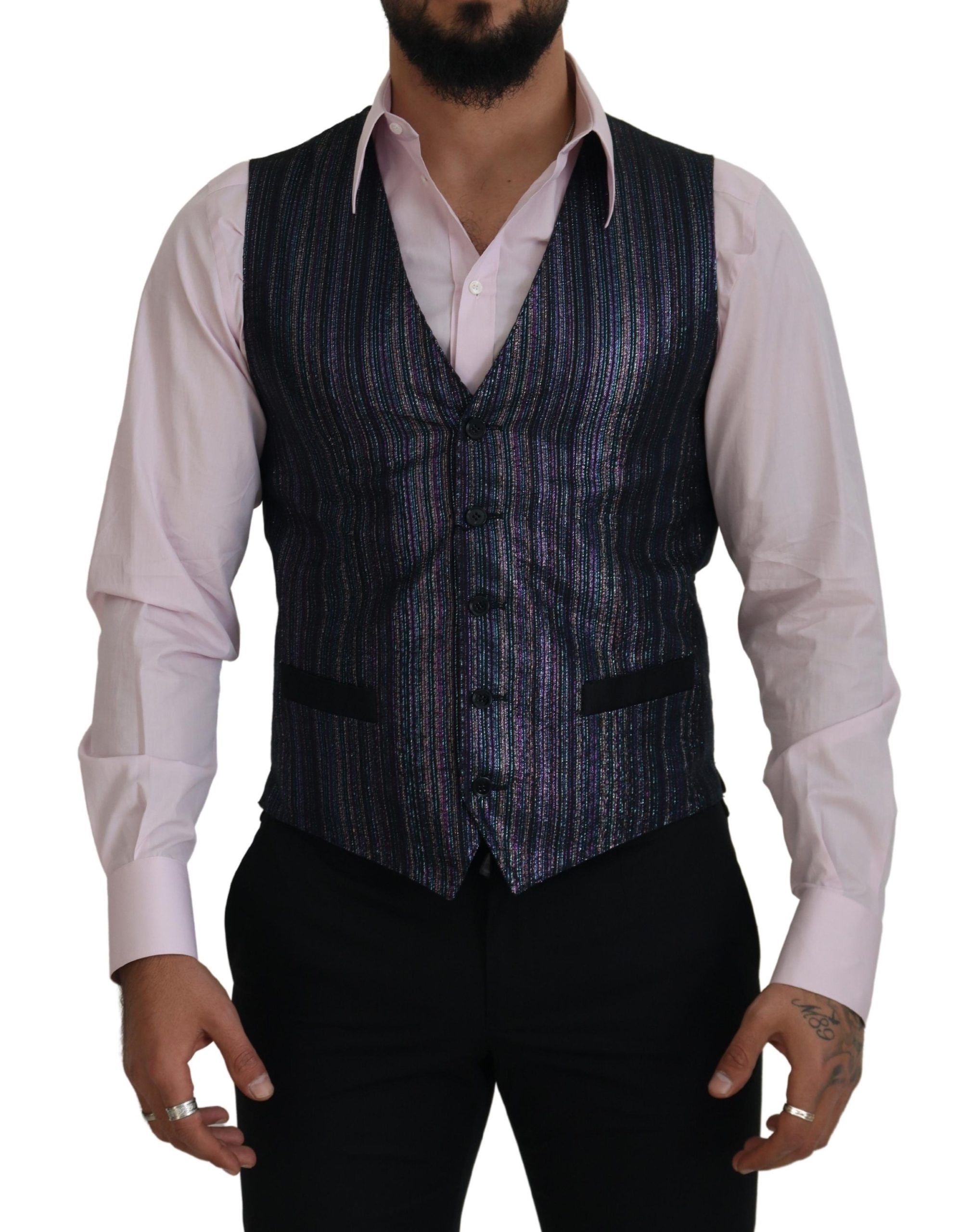 Dolce & Gabbana Multicolor Polyester Vest Dress Formal Vest