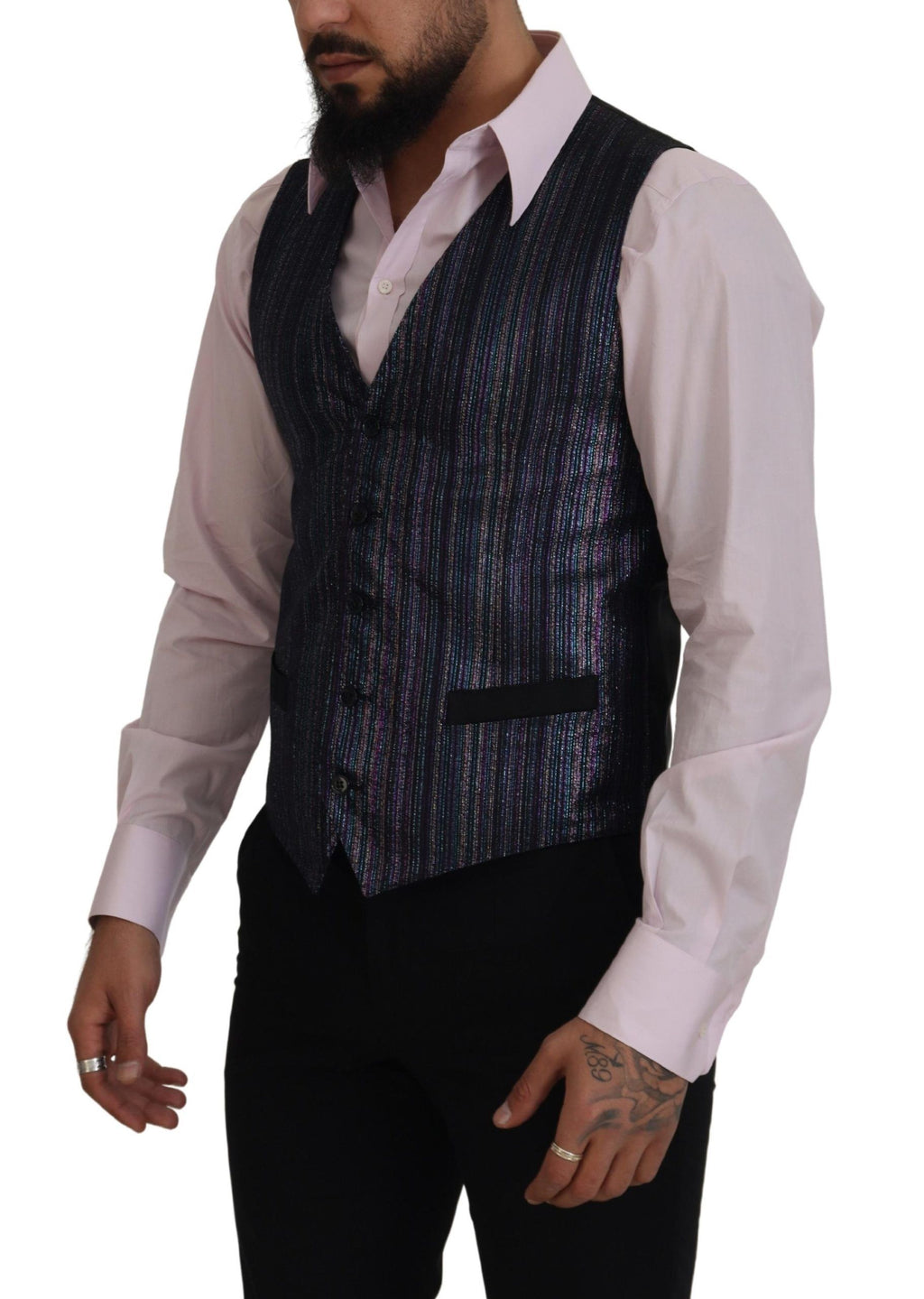 Dolce & Gabbana Multicolor Polyester Vest Dress Formal Vest