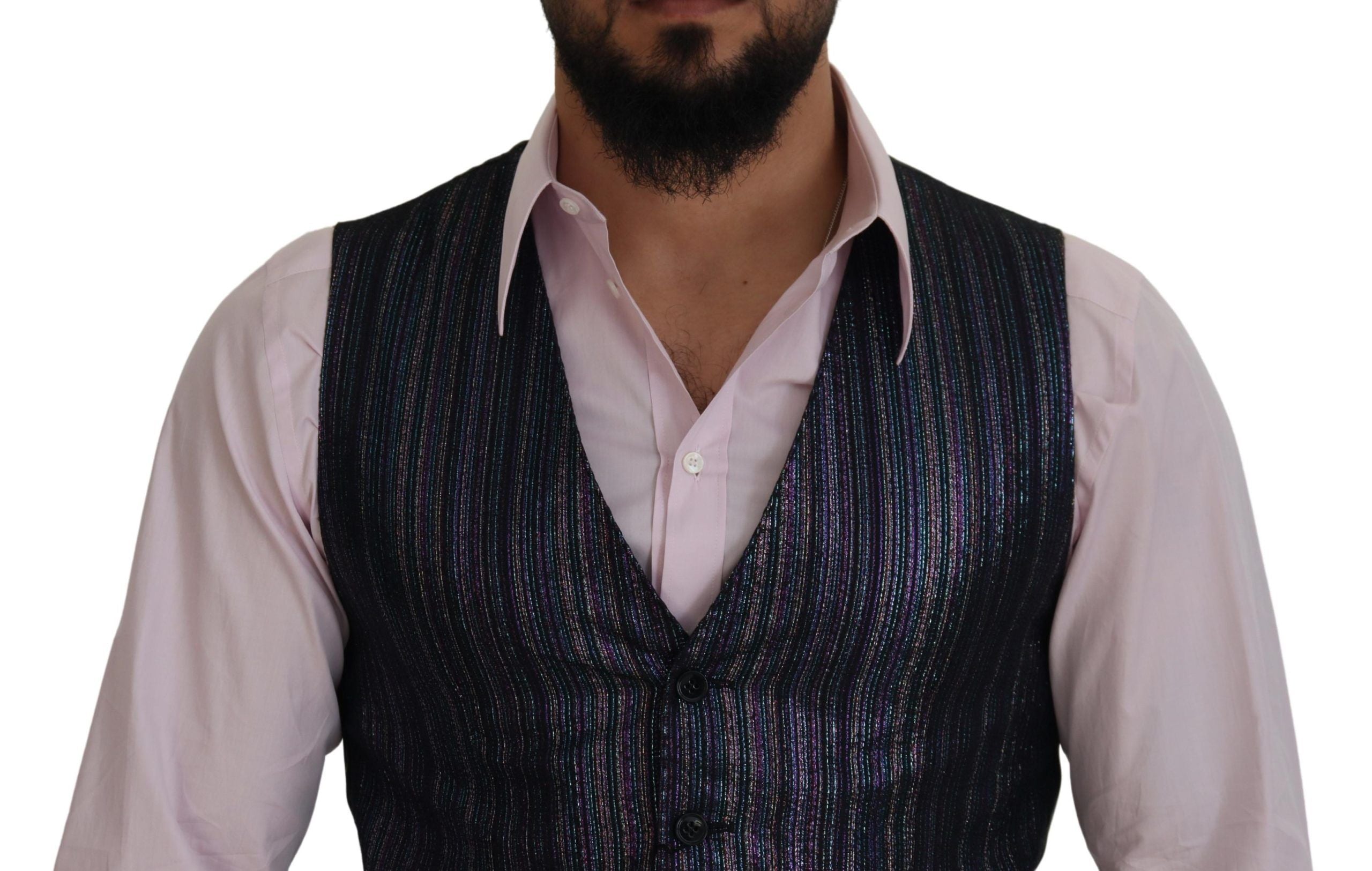 Dolce & Gabbana Multicolor Polyester Vest Dress Formal Vest