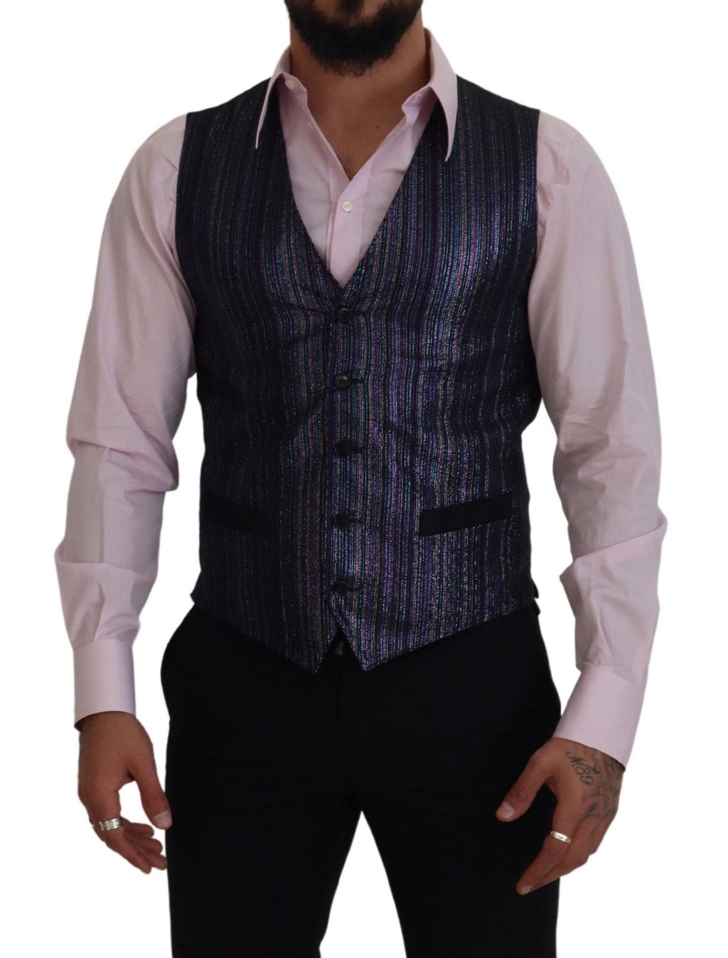 Dolce & Gabbana Multicolor Polyester Vest Dress Formal Vest