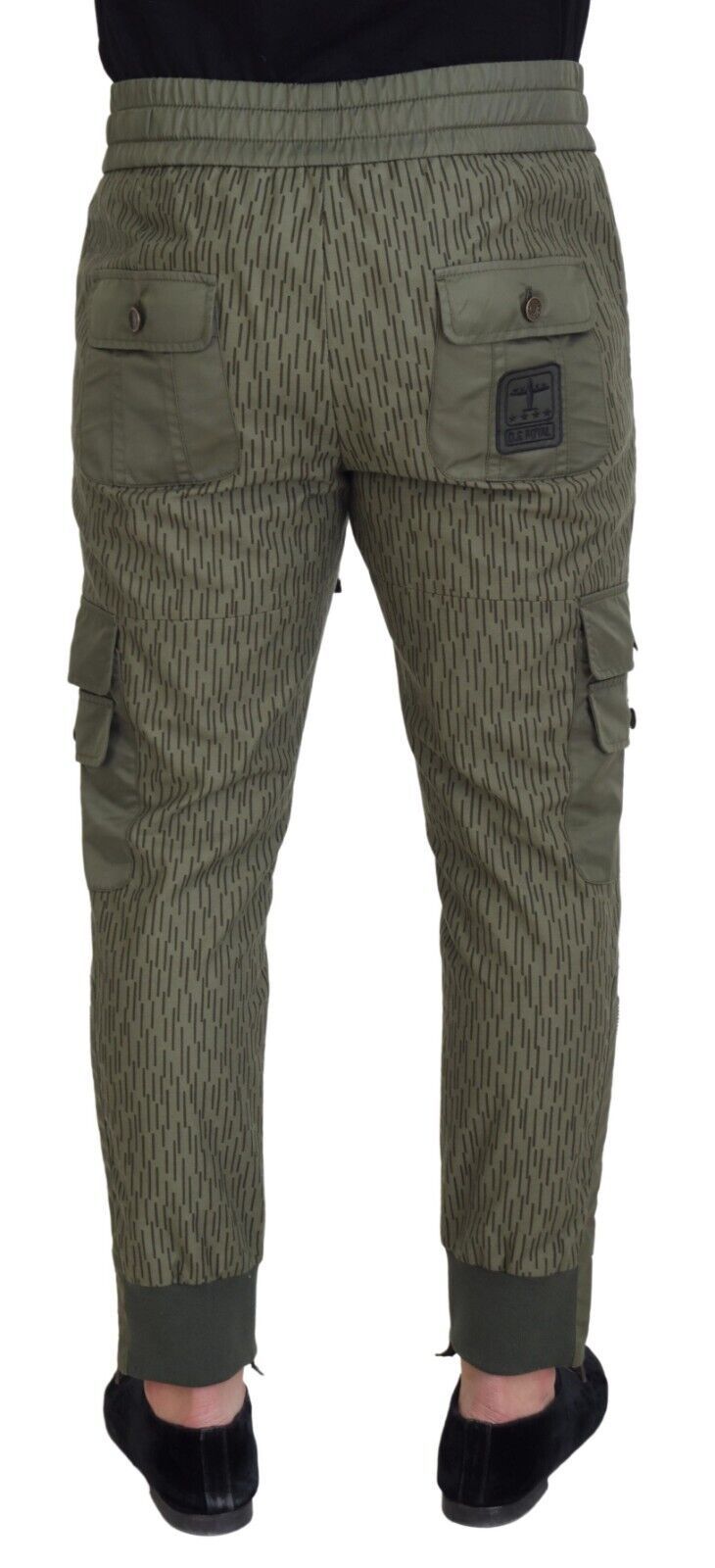 Dolce & Gabbana Grün gestreifte Cargo-Hose mit Reißverschluss Bein Männer Hosenhose