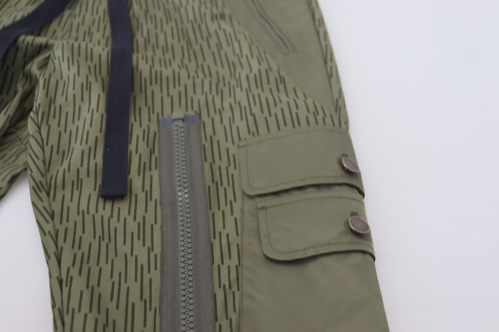 Dolce & Gabbana Grün gestreifte Cargo-Hose mit Reißverschluss Bein Männer Hosenhose