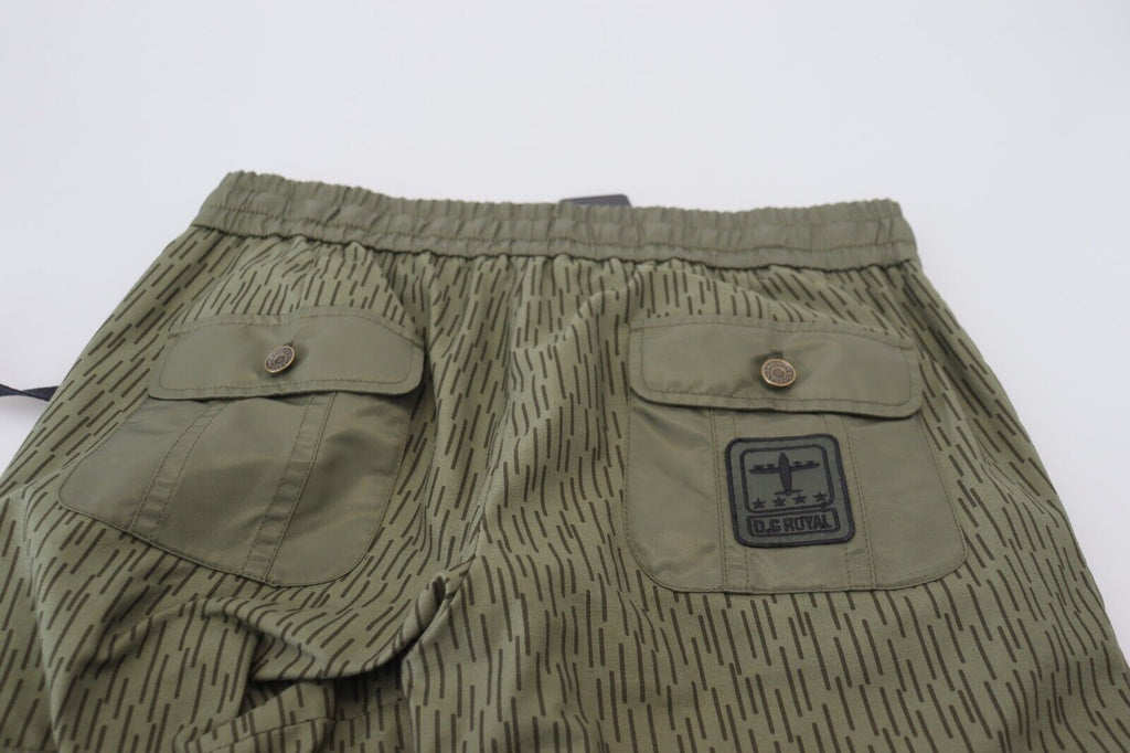 Dolce & Gabbana Grün gestreifte Cargo-Hose mit Reißverschluss Bein Männer Hosenhose