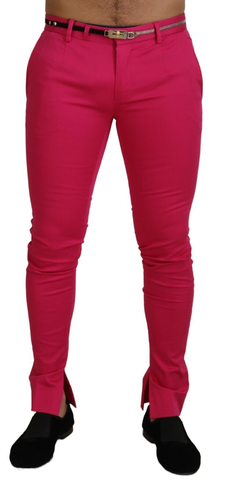 Dolce & Gabbana Pink Zip Buckle Waist Pants Trousers